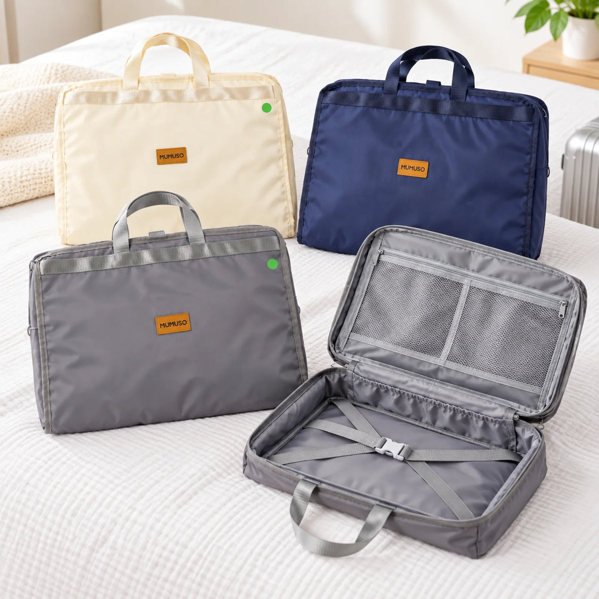 Multifunktionale Reise Aufbewahrungstasche in Beige Navyblau und Grau