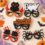 Halloween Partybrillen mit Eule, Geistern, Katzen und Spinnenmotiven