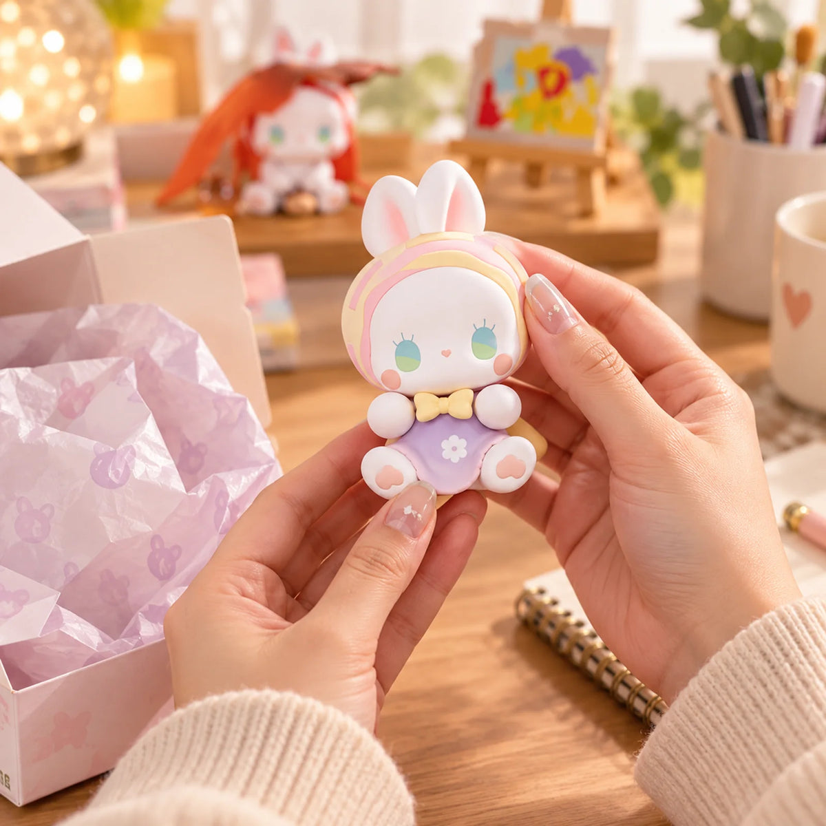 Hände halten eine Figur der EMMA BABE Fairy Babe Academy Serie
