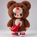 Detailansicht einer Rebel Bear Figur mit Tasche