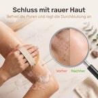 Anwendung der runden Badebürste zur Körperreinigung und Massage