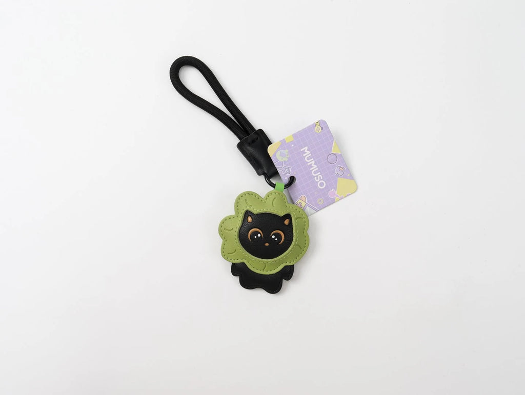 Leder Taschenanhänger Blumenkatze Produktansicht