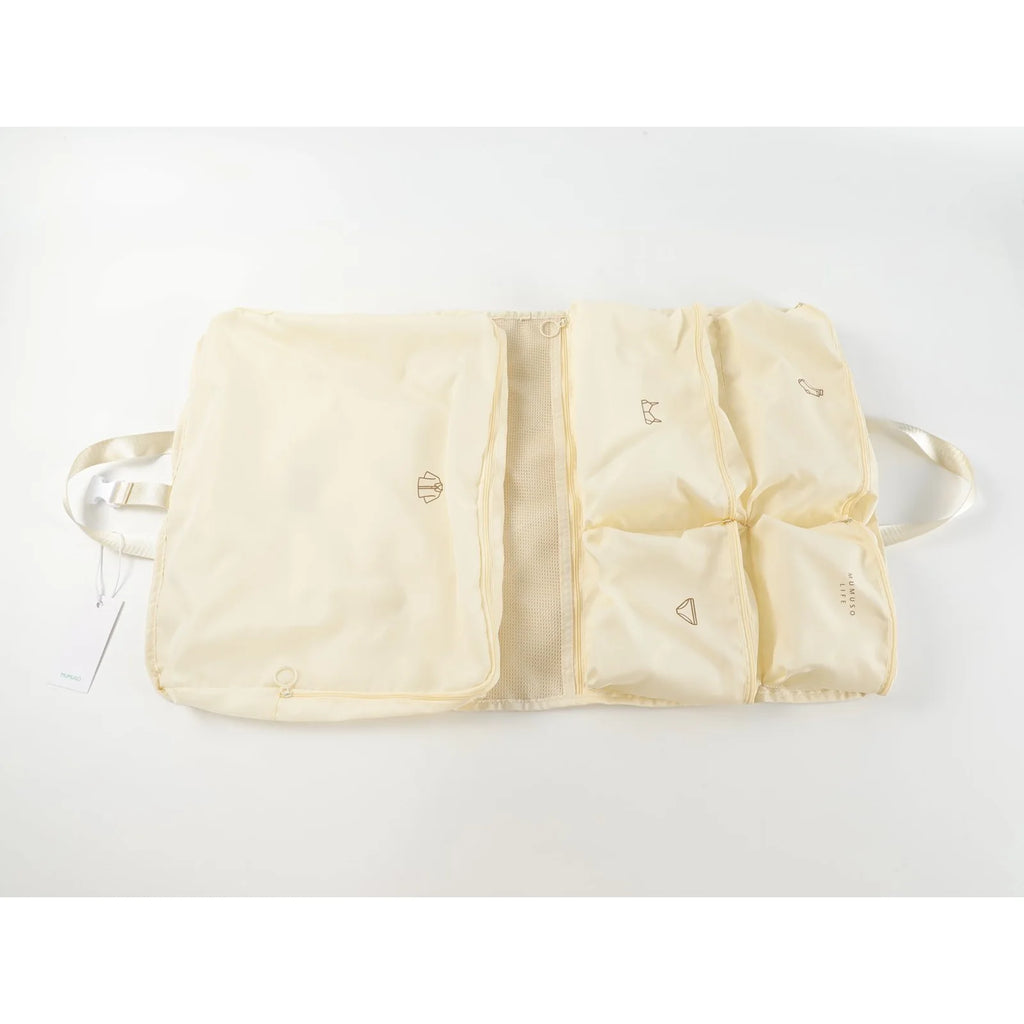 Reise Aufbewahrungstasche in Beige geöffnet