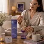 Anwendung des Starry-Night-Raumduft-Diffusers in Lila, 120 ml, mit Duftstäbchen