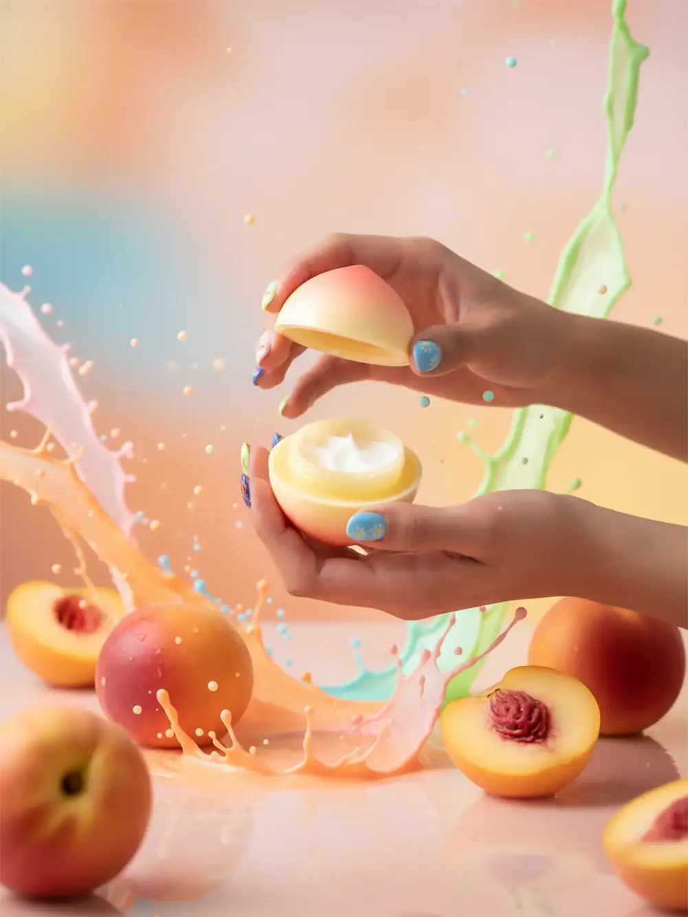 Handcreme mit Pfirsich-Design, 30 g