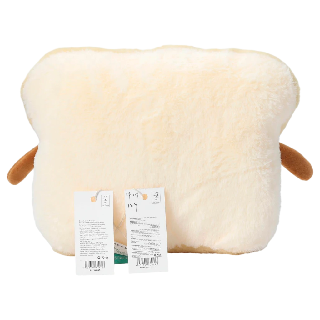 Handwärmer-Kissen mit Toast-Design für Hände, ca. 300 g (Beige/Rosa)