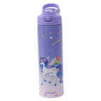 Isolierte Edelstahl-Trinkflasche mit Einhorn-Design, 500 ml (Lila)