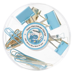 Paper Clips & Binder Clips Set mit Dinosaurier-Design (Blau/Metall)