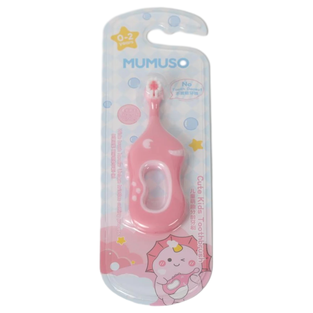 Niedliche Kinderzahnbürste für 0-2 Jahre (Blau/Rosa)