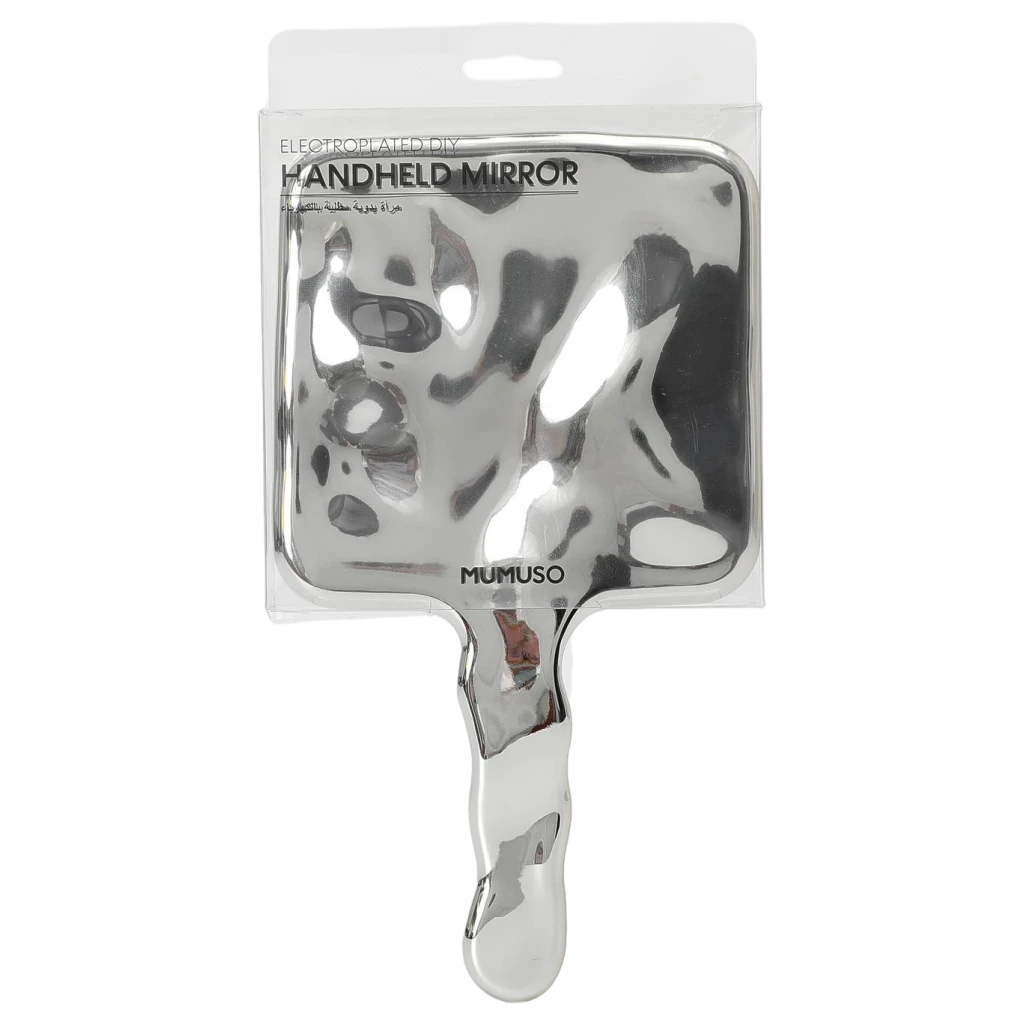Handspiegel aus Kunststoff mit modernem Design (Silber)
