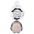 Kompakte Haarbürste mit Bären-Design für alle Haartypen (Silber/Rosa)