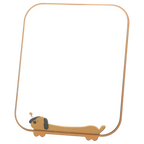 Tischspiegel mit Hund-Design, Standfuß (Braun)