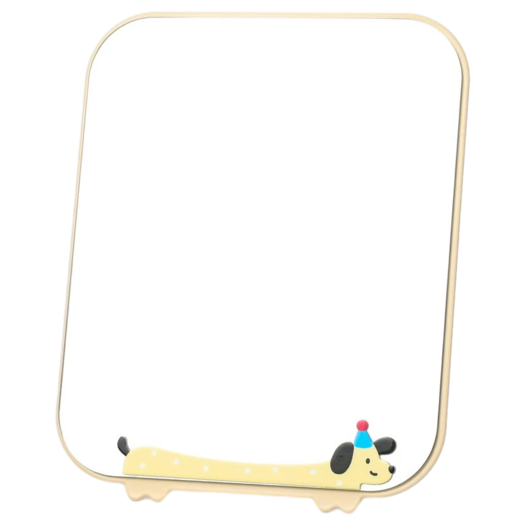 Kunststoff Standspiegel mit Hunde-Design (Beige)