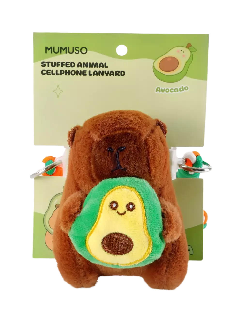 Plüschtier-Handyband mit Capybara-Design, Kollektion Avocado (Braun/Grün/Orange/Weiß)