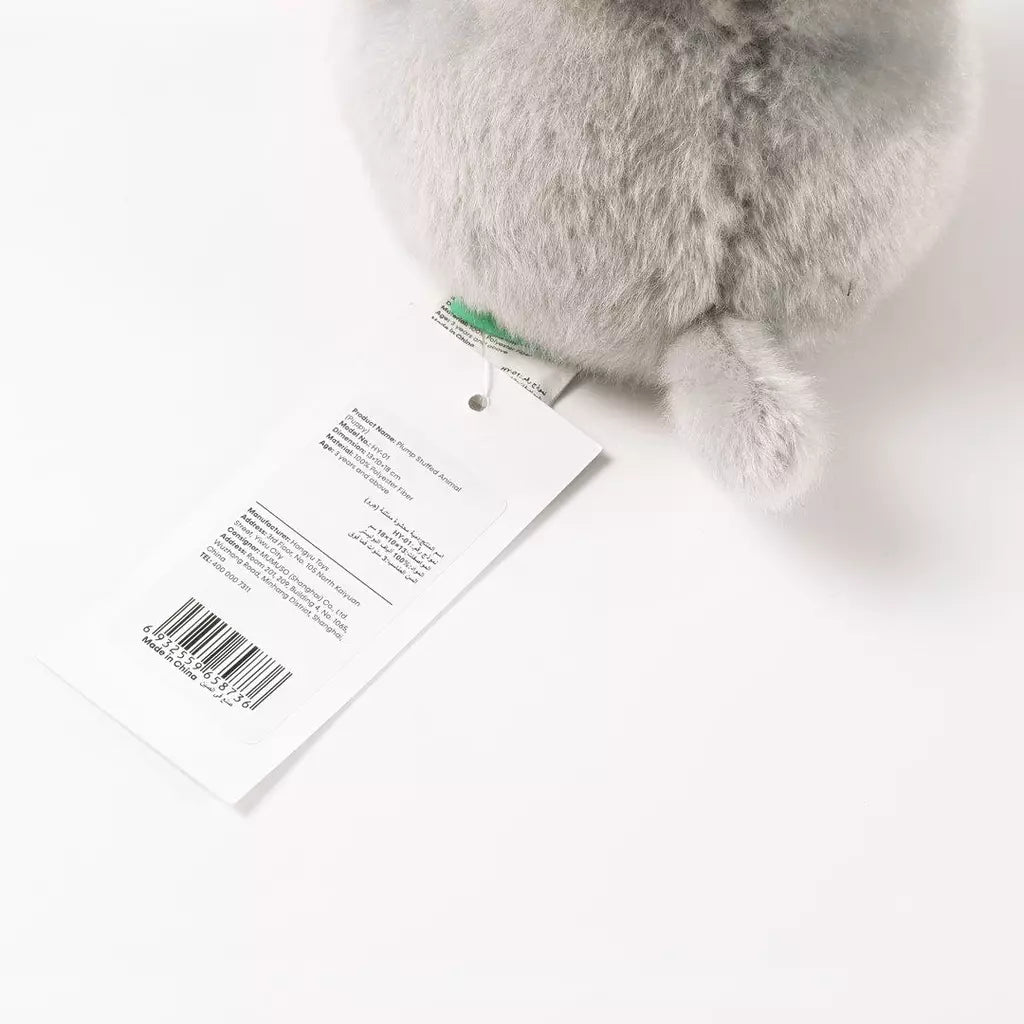 Flauschiger Plüsch-Kleiner Hund Kuscheltier (Grau)