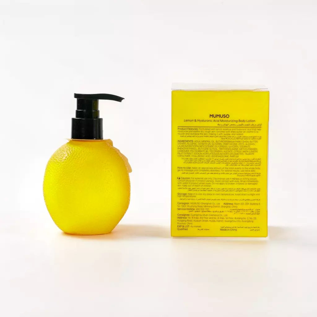 Feuchtigkeitsspendende Körperlotion mit Zitrone und Hyaluronsäure, 200 g (Gelb)