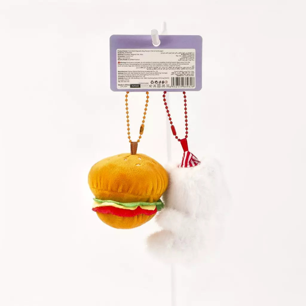 Magnetisches Stoffpuppen-Paar 'Hamburger' (Bär/Weiß) – MUMUSO