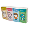 8er-Pack Taschentücher aus Naturzellstoff mit Tier-Design, 191,7 g (Creme/Blau/Rosa/Grün)
