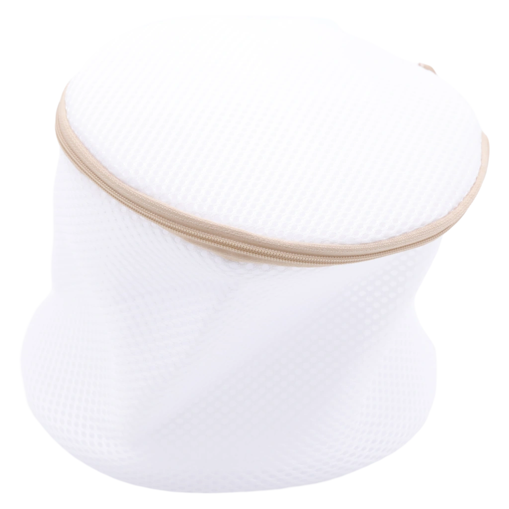 Runder Wäschesack Mesh für BHs, 17 × 15 cm (Weiß/Khaki)