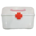 Medikamentenbox kompakt für Hausapotheke mit rotem Kreuz (Weiß)