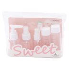 5-teiliges Reise-Flaschenset im Etui, 118 ml (Rosa/Weiß)