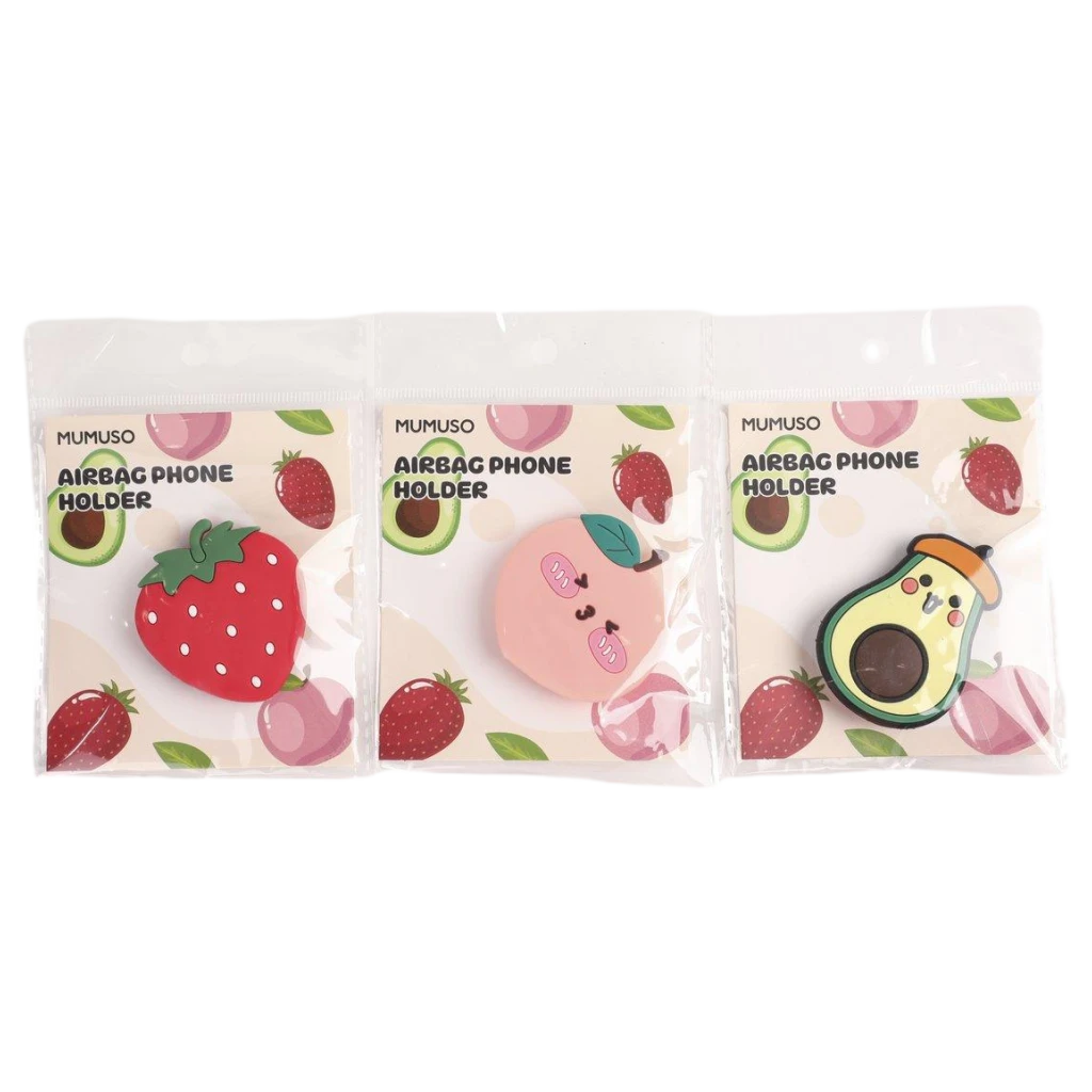 Klappbarer Handyhalter aus ABS und Silikon mit Frucht-Design (Erdbeere/Avocado/Pfirsich)