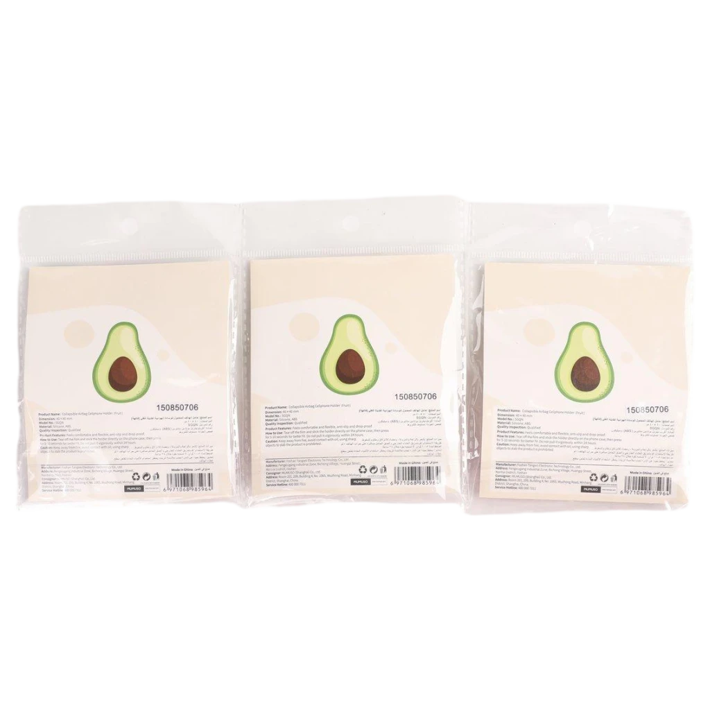 Klappbarer Handyhalter aus ABS und Silikon mit Frucht-Design (Erdbeere/Avocado/Pfirsich)
