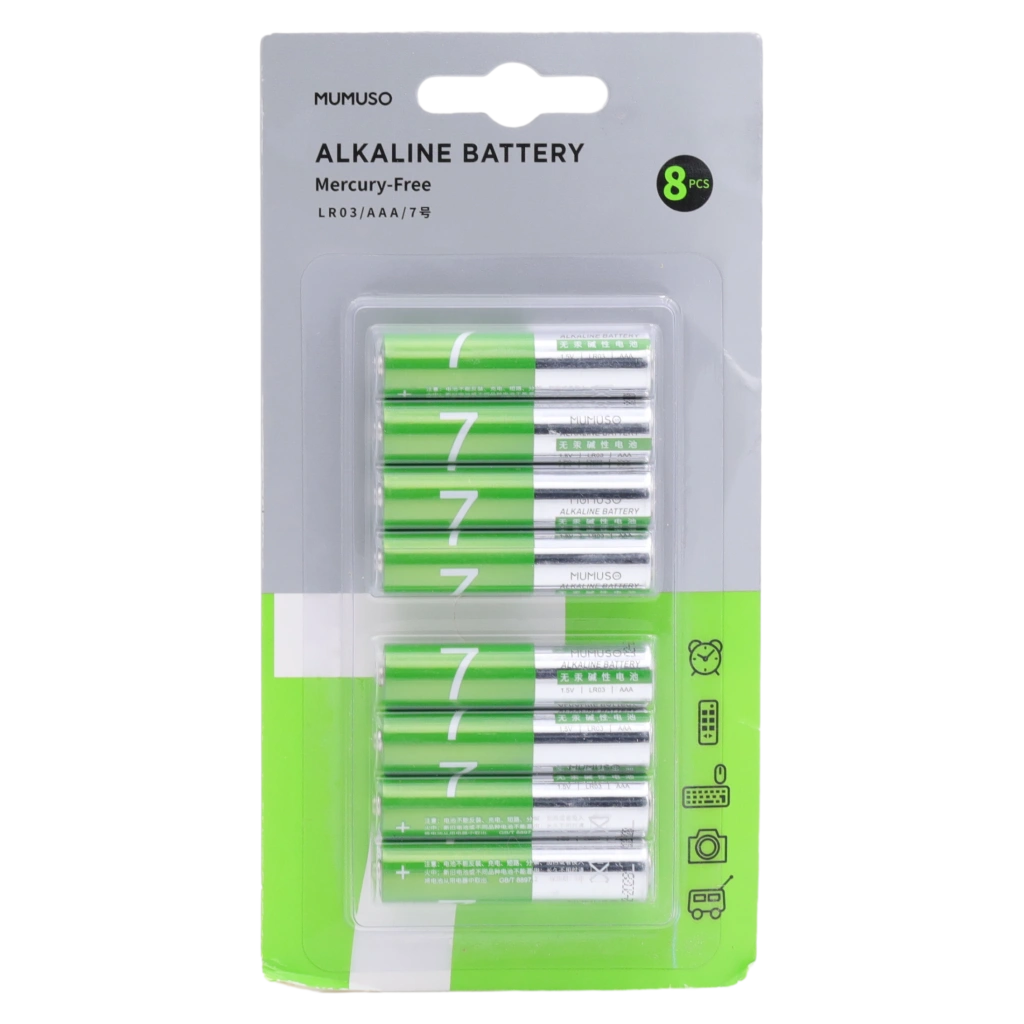 8er-Pack AAA Alkaline Batterien quecksilberfrei (Grün)