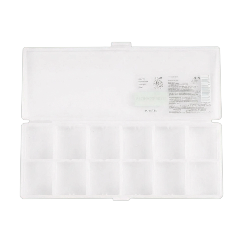 Aufbewahrungsbox mit 12 Fächern, tragbar und transparent (Transparent)