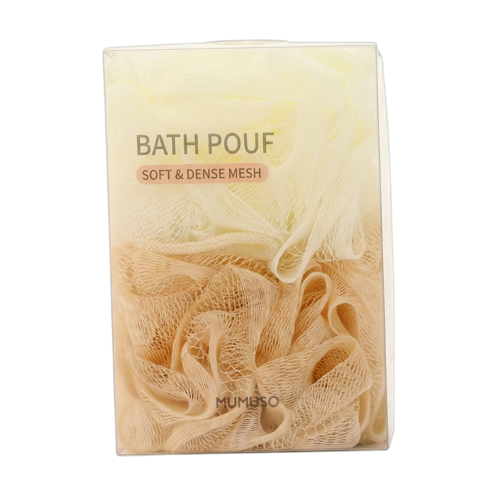 Dusch-Pouf aus weichem Netz, Soft &amp; Dense Mesh (Rosa/Offwhite)