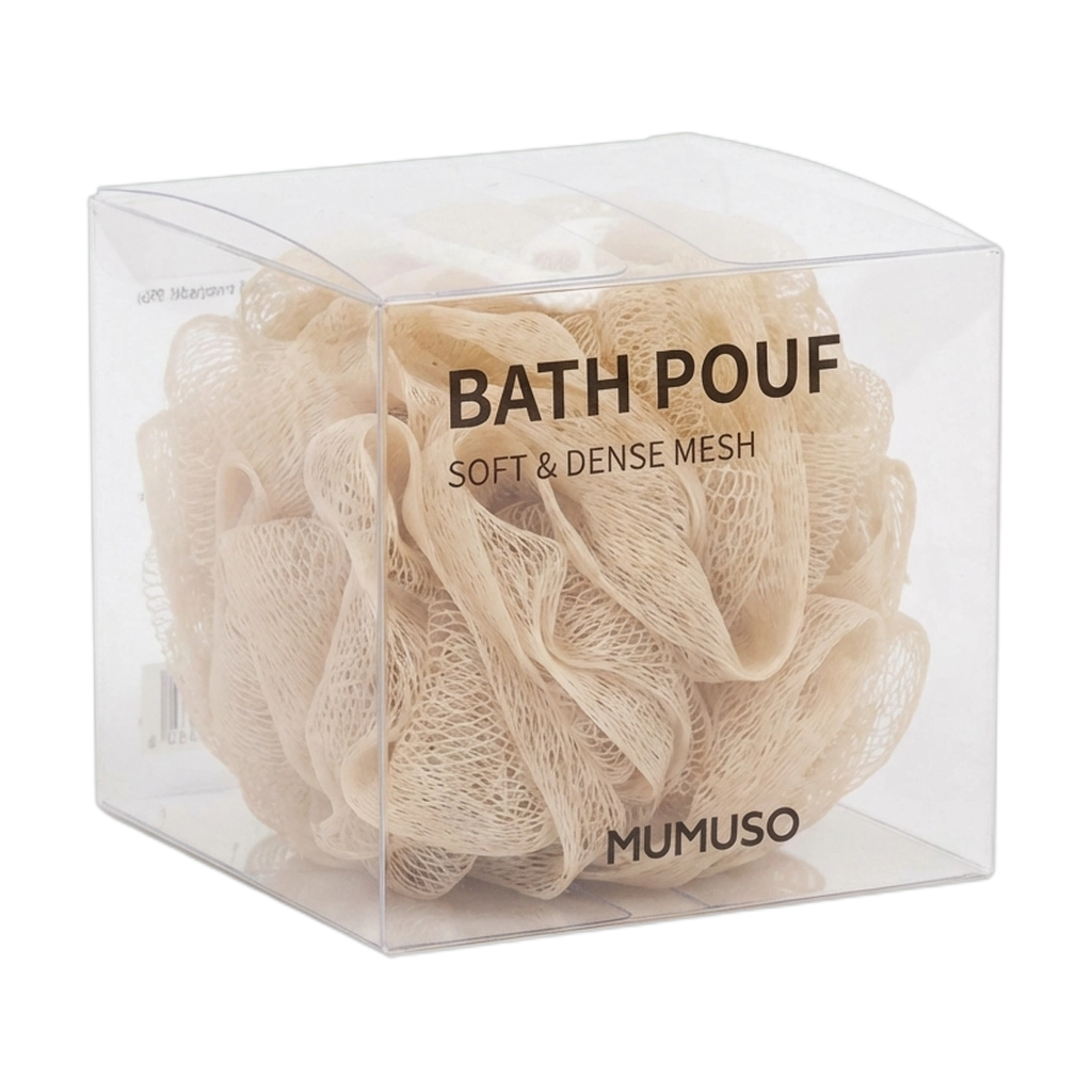 Dusch-Pouf aus weichem Netz, Soft &amp; Dense Mesh (Rosa/Offwhite)
