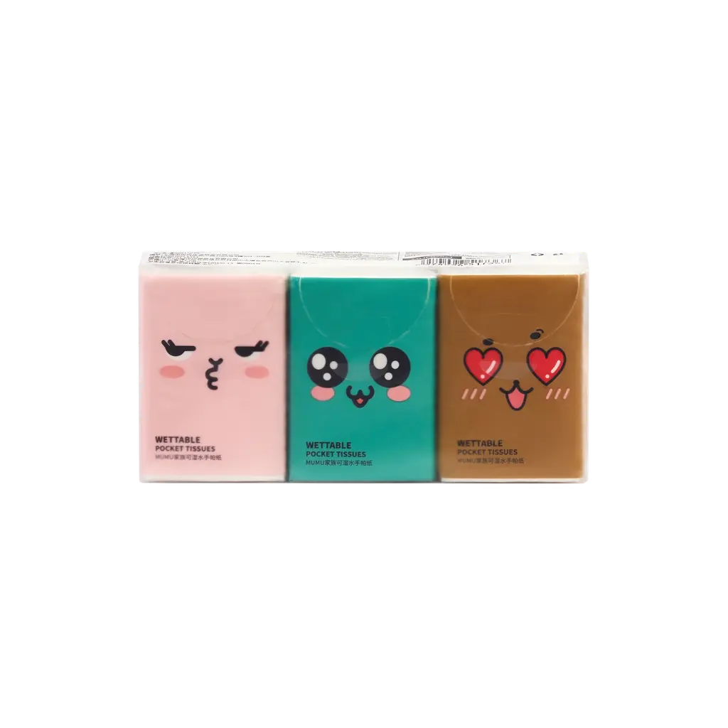 6er-Pack Taschenfeuchttücher aus natürlichem Zellstoff, kompakt (Braun/Türkis/Rosa/Weiß/Gelb/Orange)