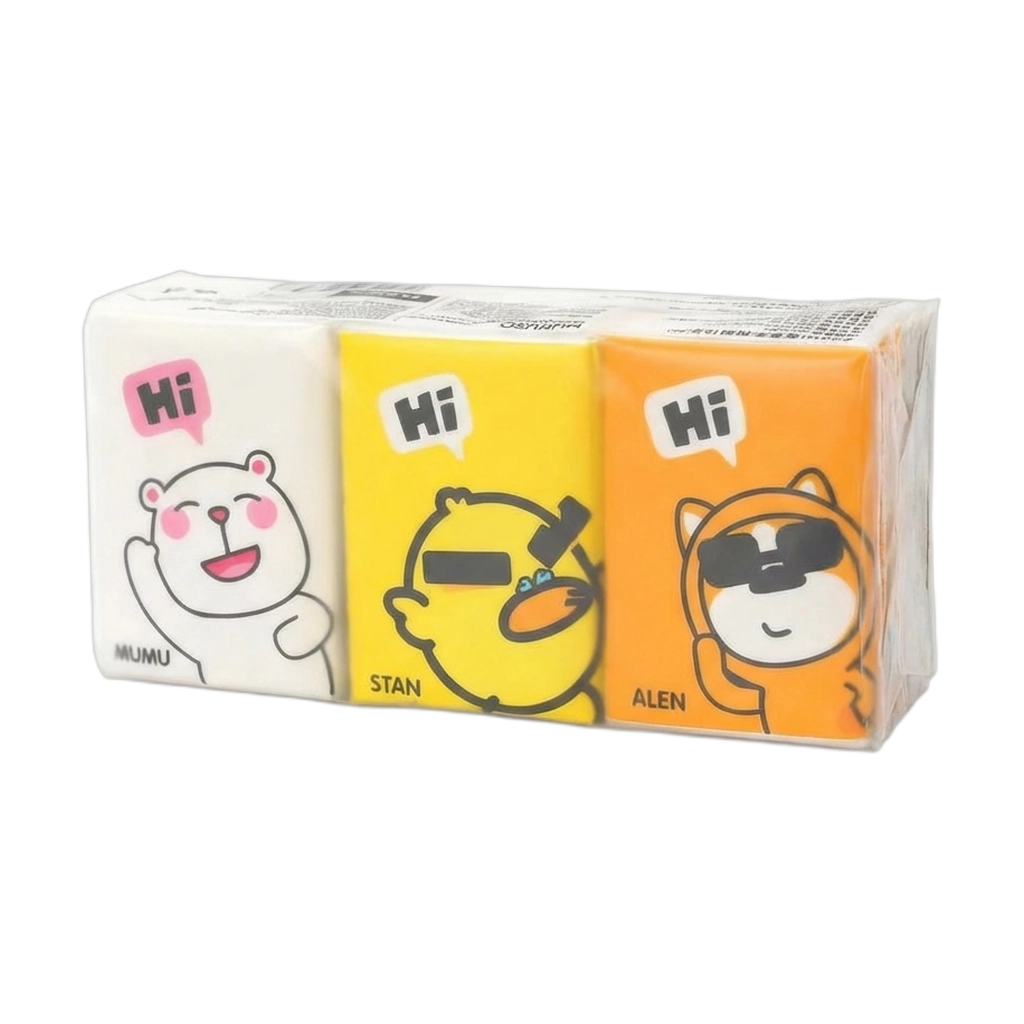 6er-Pack Taschenfeuchttücher aus natürlichem Zellstoff, kompakt (Braun/Türkis/Rosa/Weiß/Gelb/Orange)