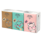 6er-Pack Taschenfeuchttücher aus natürlichem Zellstoff, kompakt (Braun/Türkis/Rosa/Weiß/Gelb/Orange)