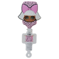 Haarbürste aus Kunststoff mit Puppen-Design und Herzchen-Print (Rosa)