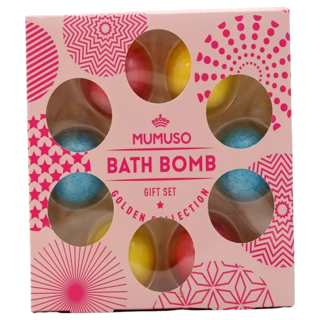 Badebomben Geschenkset, Golden Collection (Gelb/Blau/Rosa)