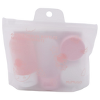4-teiliges Reise-Flaschenset für Kosmetik, verschiedene Behälter (Rosa/Weiß)