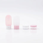 4-teiliges Reise-Flaschenset für Kosmetik, verschiedene Behälter (Rosa/Weiß)