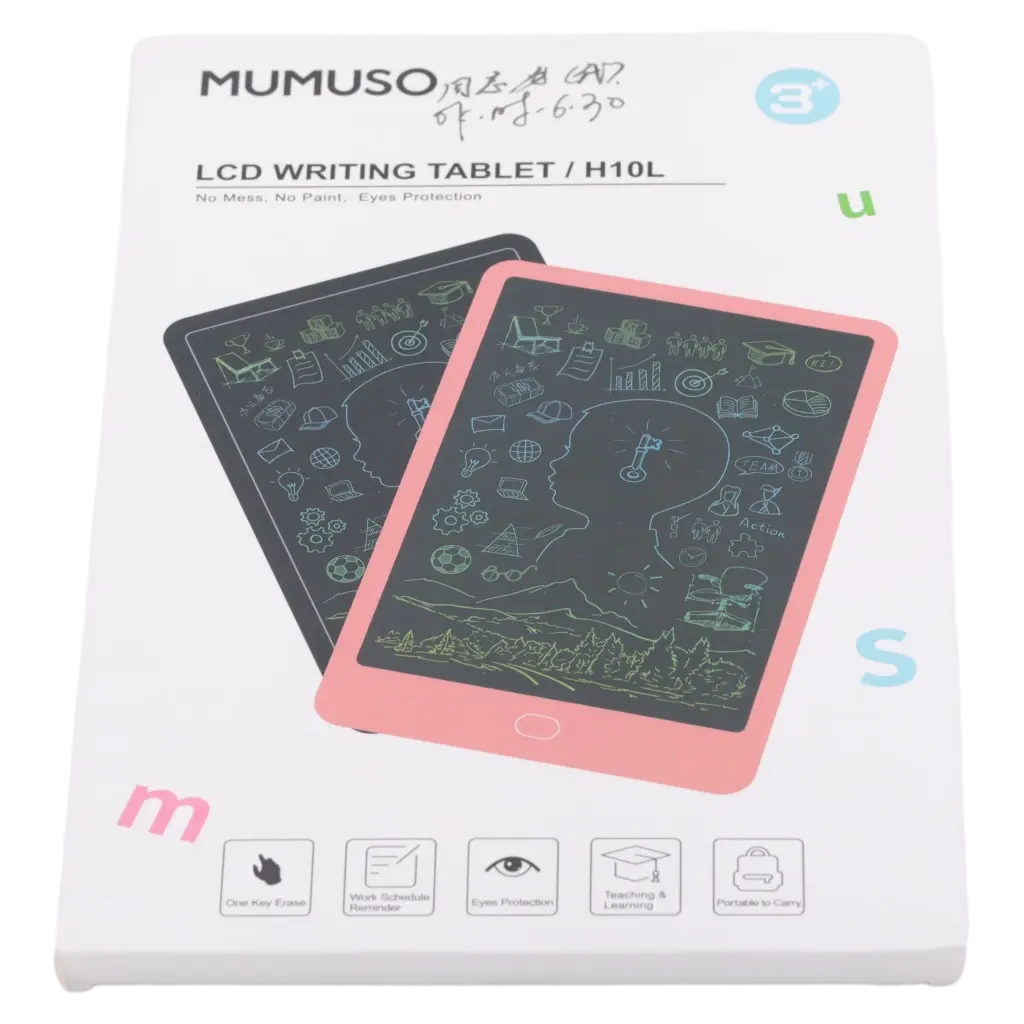 LCD-Schreibtablett für Kinder aus HIPS+LCD, wiederverwendbare Schreibfläche (Schwarz)