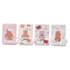 Klappbarer Taschenspiegel aus Polyurethan und Glas mit Kaninchen-Design (Beige/Rosa/Hellblau/Grau)