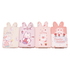 Klappbarer Taschenspiegel aus Polyurethan und Glas mit Kaninchen-Design (Beige/Rosa/Hellblau/Grau)