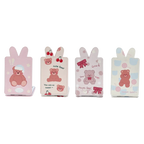 Klappbarer Taschenspiegel aus Polyurethan und Glas mit Kaninchen-Design (Beige/Rosa/Hellblau/Grau)