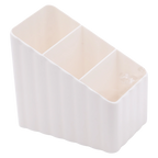 Aufbewahrungsbox aus Polystyrol mit 3 Fächern (Creme) für Schreibtisch, Bad oder Büro