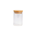 Vorratsglas rund aus Borosilikatglas mit Bambusdeckel, 290 ml (Transparent)