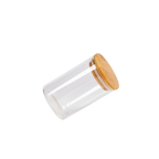 Vorratsglas rund aus Borosilikatglas mit Bambusdeckel, 290 ml (Transparent)