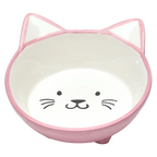 Keramik-Futterschale für Katzen mit Katzen-Design (Rosa)