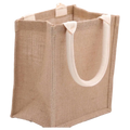 Kleine Tragetasche aus Jute, robustes Naturdesign (Natur)