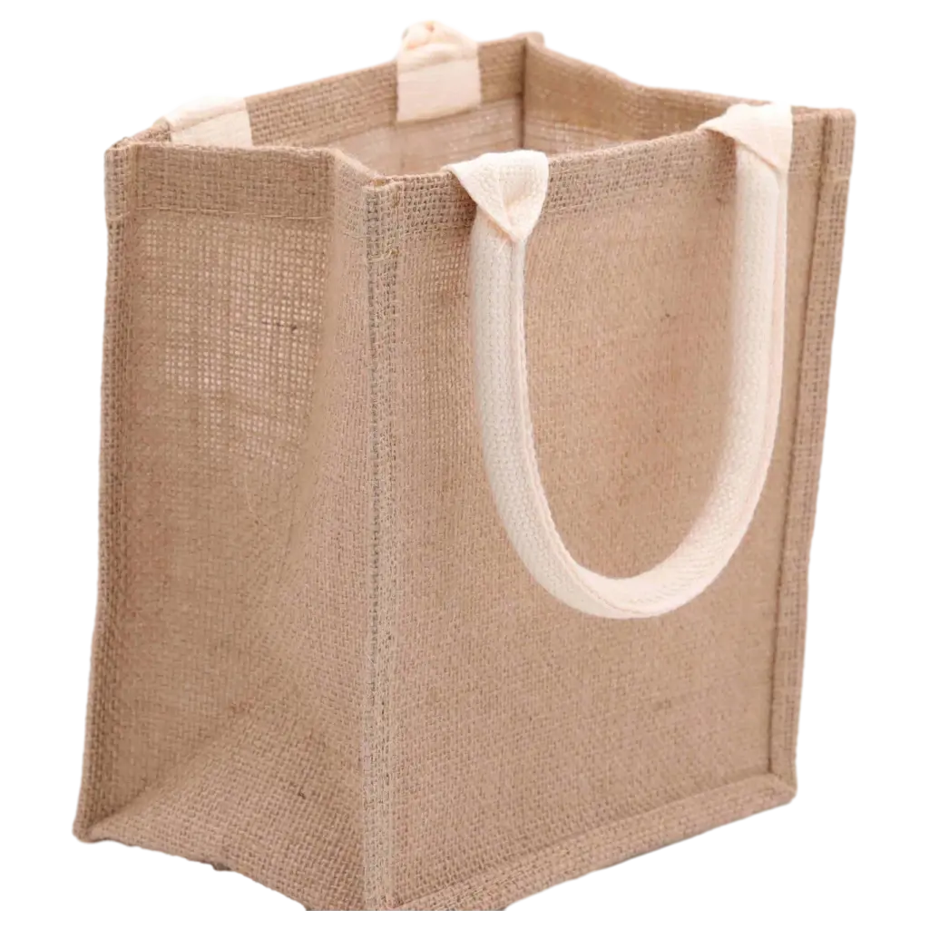 Kleine Tragetasche aus Jute, robustes Naturdesign (Natur)