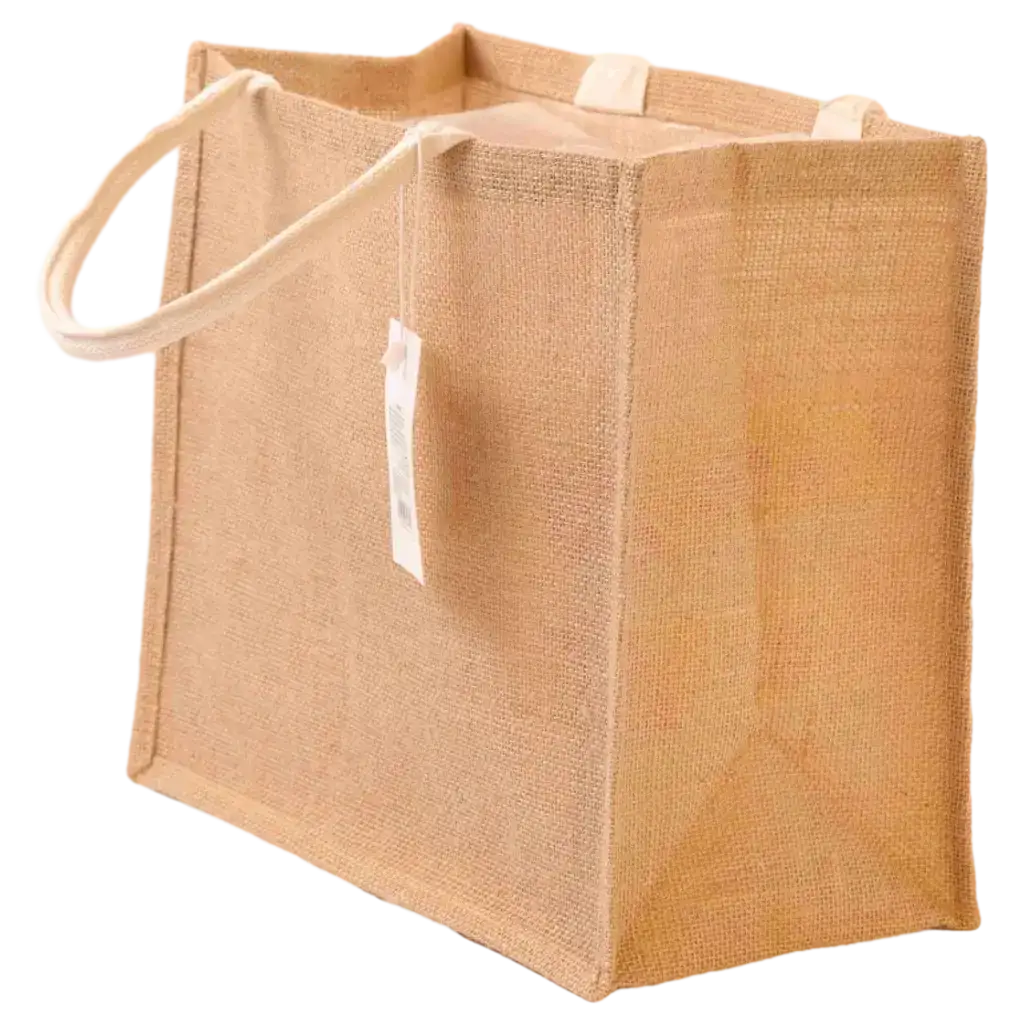 Jutetasche mittel, Tragetasche aus Baumwolle und Jute (Hellbraun)