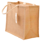 Jutetasche mittel, Tragetasche aus Baumwolle und Jute (Hellbraun)